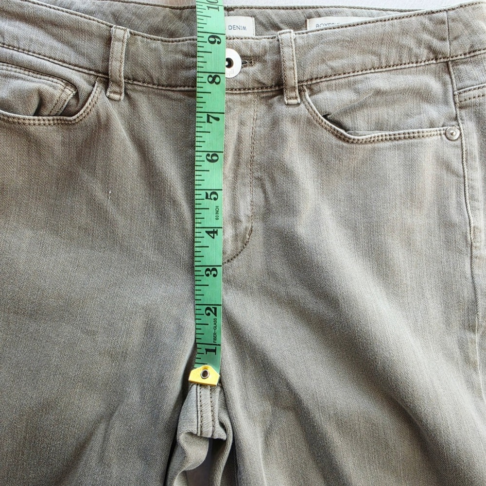 J. Jill Boyfriend Straight Leg Ankle Jeans Light Soft Taupe Stretch Denim Size 6 - Picture 8 of 10